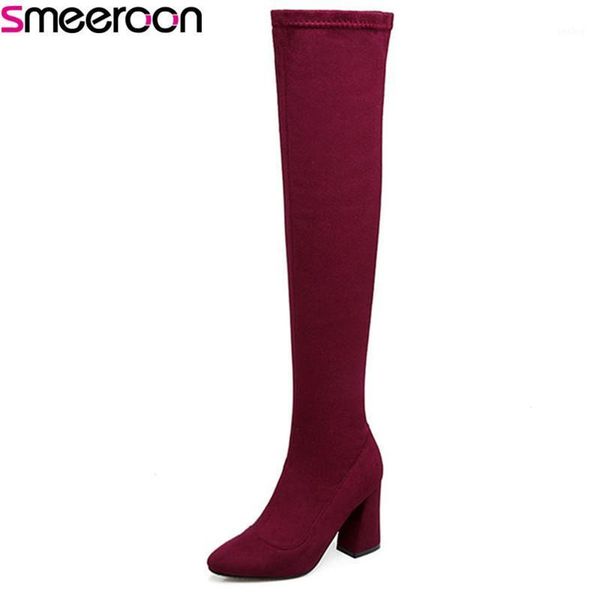 smeeroon new pointed toe autumn winter boots slip on over the knee boots for women super high heels women big size 34-431, Black
smeeroon new pointed toe autumn winter boots slip on over the knee boots for women super high heels women big size 34-431, Black
