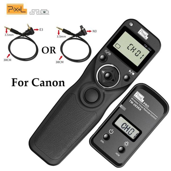

camera remotes & shutter releases wireless timer remote control pixel tw-283/n3 lcd release with connect cable e3 for eos dslr cameras vs rw