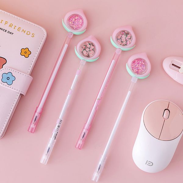 creative peach shape sequins transparent rod gel pen black ink student cute gel pen stationery prize
creative peach shape sequins transparent rod gel pen black ink student cute gel pen stationery prize