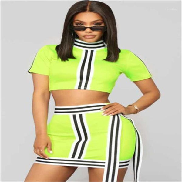 new style stripe panelled color round neck belly buttom dress sets designer female short sleeve skirt sets womens two piece dresses fashion, White
new style stripe panelled color round neck belly buttom dress sets designer female short sleeve skirt sets womens two piece dresses fashion, White