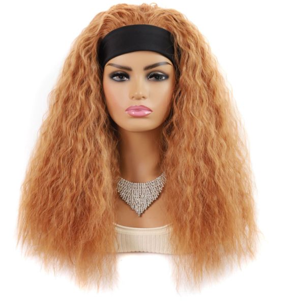 2021 new hair with wig, light brown headscarf, corn ironing, long curling hairset, deep curling wig, long headset, Black
2021 new hair with wig, light brown headscarf, corn ironing, long curling hairset, deep curling wig, long headset, Black