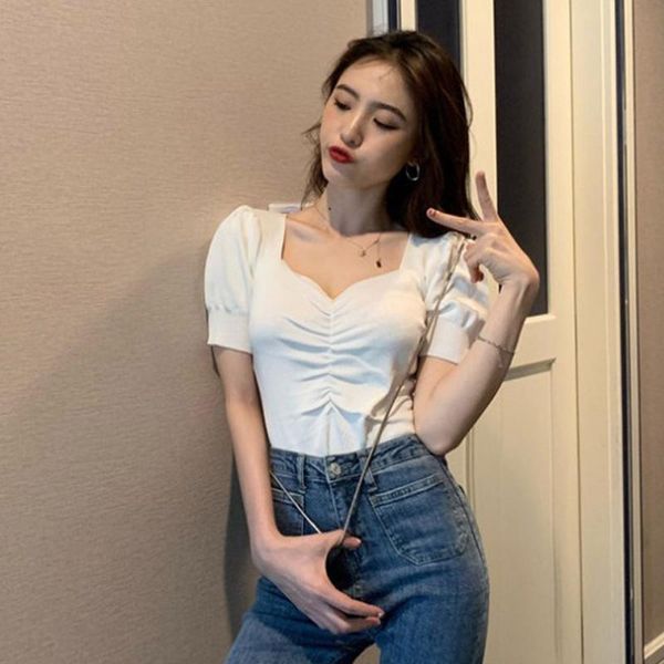 elegant women's cropped blouse women summer slim women shirt casual v-neck solid short sleeve blouse vetement femme, White
elegant women's cropped blouse women summer slim women shirt casual v-neck solid short sleeve blouse vetement femme, White