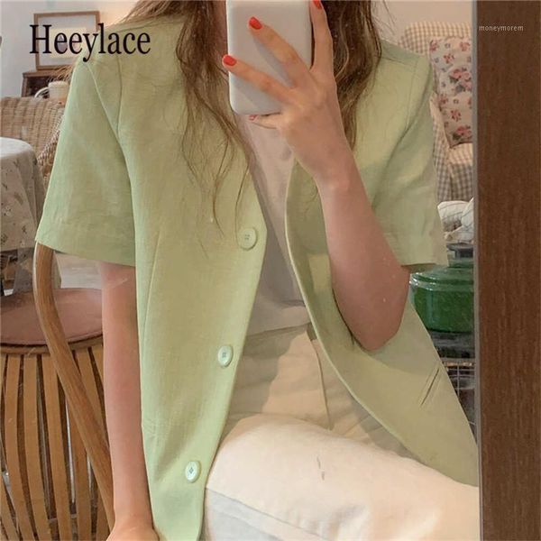 women's suits & blazers 2021 autumn women fashionable blazer jacket v-neck short sleeve single breasted pockets outerwear cotton and li, White;black
women's suits & blazers 2021 autumn women fashionable blazer jacket v-neck short sleeve single breasted pockets outerwear cotton and li, White;black