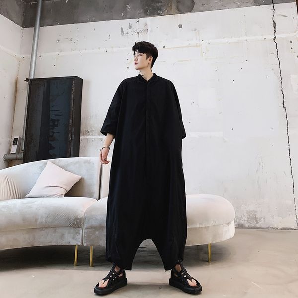dark oversize 7 4-sleeve loose low body straddle men's jumpsuit down hanging crotch jumpsuit pants big crotch pants nvvsc, Blue
dark oversize 7 4-sleeve loose low body straddle men's jumpsuit down hanging crotch jumpsuit pants big crotch pants nvvsc, Blue