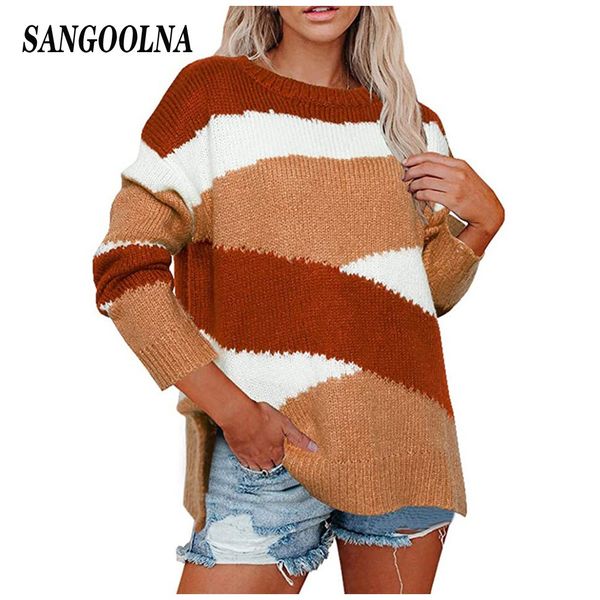 2020 autumn women pullover sweater long sleeve casual knit jumper striped color mix ladies shirts sweat winter new, White;black
2020 autumn women pullover sweater long sleeve casual knit jumper striped color mix ladies shirts sweat winter new, White;black