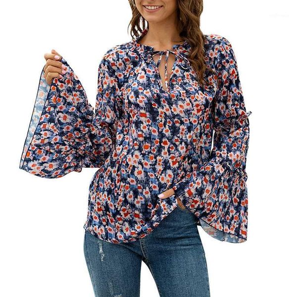 women blouse shirts floral printed v-neck chiffon shirts elegant long flare sleeves blouse autumn elegant women clothes1, White
women blouse shirts floral printed v-neck chiffon shirts elegant long flare sleeves blouse autumn elegant women clothes1, White