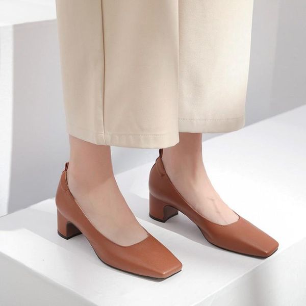 pxelena classic office lady dress pumps real genuine leather women shoes square toe slip on chunky block med heels footwear 2020, Black
pxelena classic office lady dress pumps real genuine leather women shoes square toe slip on chunky block med heels footwear 2020, Black