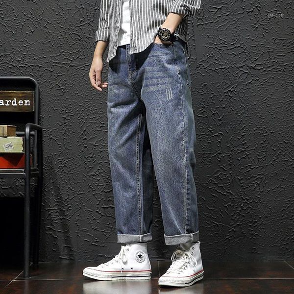 spring 2020 new fashion casual men's large loose jeans cropped pants youth students straight tube harun pants1, Blue
spring 2020 new fashion casual men's large loose jeans cropped pants youth students straight tube harun pants1, Blue