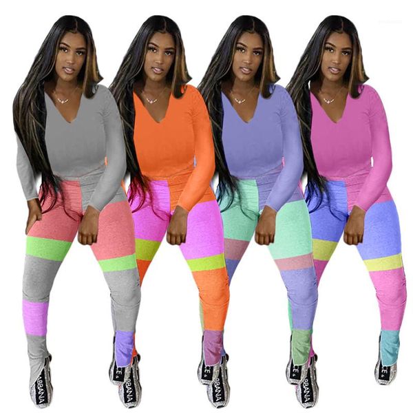 long sleeve long pants womens 2pcs sets casual females clothing colors panelled womens designer tracksuits fashion, Gray
long sleeve long pants womens 2pcs sets casual females clothing colors panelled womens designer tracksuits fashion, Gray