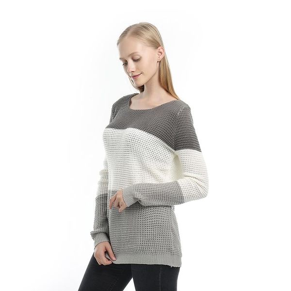 women's sweaters fashion women striped sweater autumn winter o neck long sleeve loose knit pullover patchwork pull femme mujer, White;black
women's sweaters fashion women striped sweater autumn winter o neck long sleeve loose knit pullover patchwork pull femme mujer, White;black