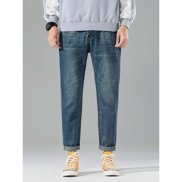 a178 taoniu zone spring / summer 2020 loose cropped jeans men's p50, Blue
