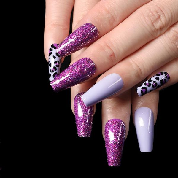 nail art kits 24pcs/box french nails coffin ballet gradients shiny rhinestone purple leopard drill removable design acrylic tips set
nail art kits 24pcs/box french nails coffin ballet gradients shiny rhinestone purple leopard drill removable design acrylic tips set