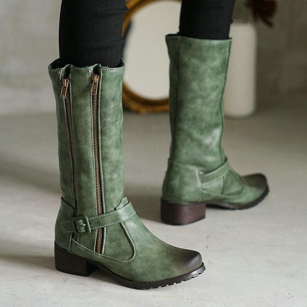 women's shoes 2020 autumn winter fashion high boots brand western boots double zipper buckle retro ladies large size 34-43, Black
women's shoes 2020 autumn winter fashion high boots brand western boots double zipper buckle retro ladies large size 34-43, Black