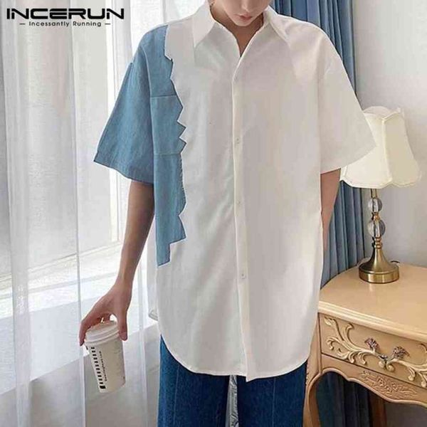 incerun men leisure patchwork shirts short mouwen revers throat blouse korean style man printed button casual camisa streetwear 5xl, White;black
incerun men leisure patchwork shirts short mouwen revers throat blouse korean style man printed button casual camisa streetwear 5xl, White;black
