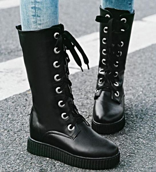 boots zapatos mujer platform shoes woman women pumps lace up sapato feminino girls winter snow ladies height increasing g61228, Black
boots zapatos mujer platform shoes woman women pumps lace up sapato feminino girls winter snow ladies height increasing g61228, Black