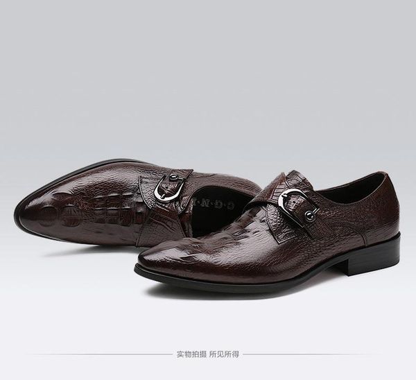 men's leather shoes buckle pointed toe formal wear leather shoes luxury wedding, Black
men's leather shoes buckle pointed toe formal wear leather shoes luxury wedding, Black