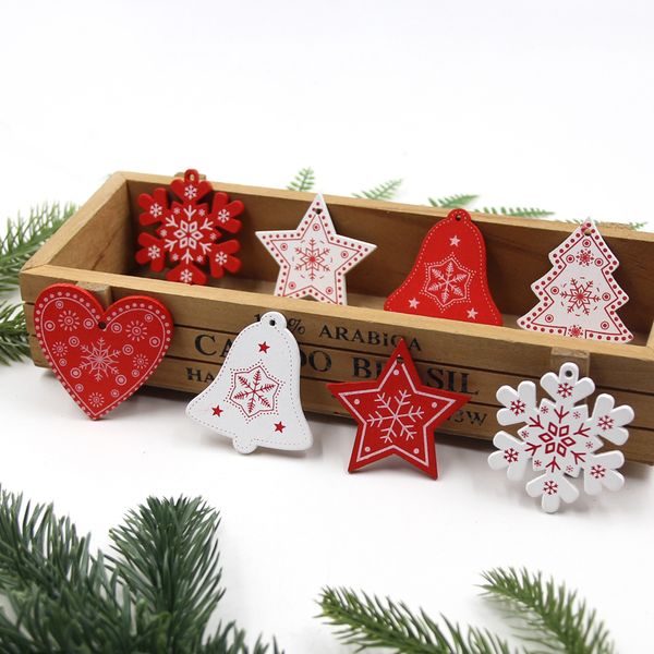 12pcs/lot diy white&red christmas tree/heart/star wooden pendants for home xmas tree ornaments kids gifts decorations
12pcs/lot diy white&red christmas tree/heart/star wooden pendants for home xmas tree ornaments kids gifts decorations