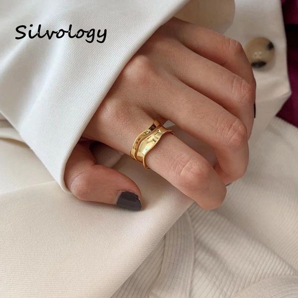 cluster rings silvology 925 sterling silver wave curve gold color irregular elegant double layer for women party jewelry, Golden;silver
cluster rings silvology 925 sterling silver wave curve gold color irregular elegant double layer for women party jewelry, Golden;silver