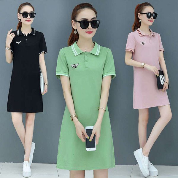 summer new short sleeve loose 2020 fitting polo collar dress embroidered skirt women's sports leisure, Black;gray
summer new short sleeve loose 2020 fitting polo collar dress embroidered skirt women's sports leisure, Black;gray
