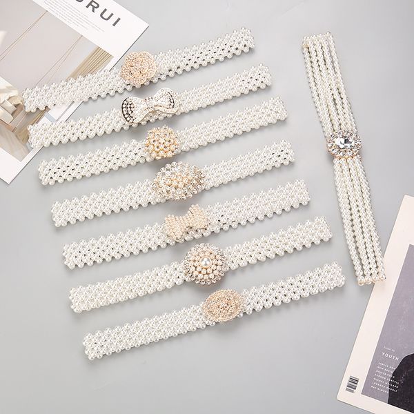 plus large size pearl waist belt chain women waistband geometric flower buckle weaving pearl elastic strech four layers caestus t200427, Black;brown
plus large size pearl waist belt chain women waistband geometric flower buckle weaving pearl elastic strech four layers caestus t200427, Black;brown