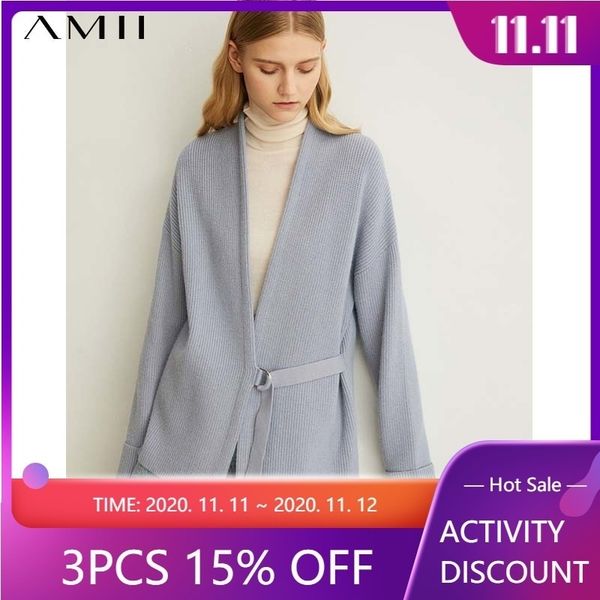 amii women's spring pine ribbon knitting wool coat new solid full sleeves belt vneck sweater 11940411 201031, White;black
amii women's spring pine ribbon knitting wool coat new solid full sleeves belt vneck sweater 11940411 201031, White;black