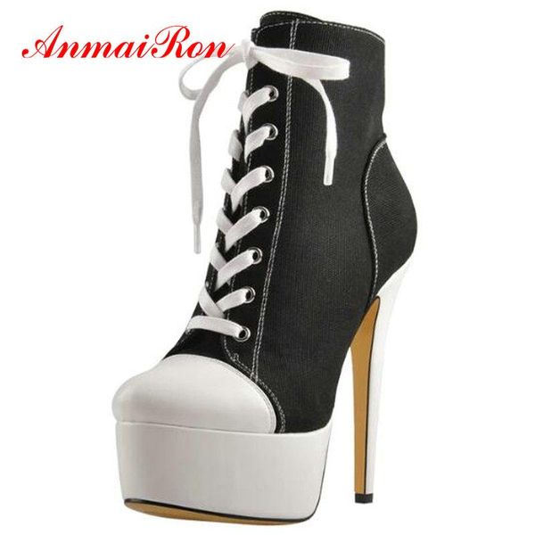 anmairon canvas lace-up super high women shoes spring/autumn casual round toe high heels platform pumps women shoes 34-43, Black
anmairon canvas lace-up super high women shoes spring/autumn casual round toe high heels platform pumps women shoes 34-43, Black