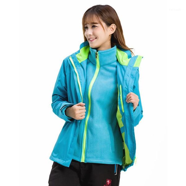 outdoor jacket female 3 in 1 double layer windproof warm climbing hiking ski thicken waterproof winter coat for women1, Blue;black
outdoor jacket female 3 in 1 double layer windproof warm climbing hiking ski thicken waterproof winter coat for women1, Blue;black