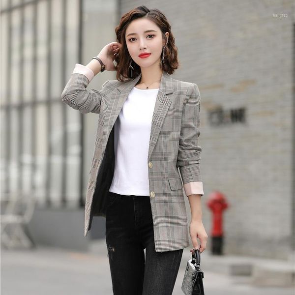 spring fall fashion office ladies blazer women jackets plaid long sleeve work wear business clothes styles1, White;black
spring fall fashion office ladies blazer women jackets plaid long sleeve work wear business clothes styles1, White;black