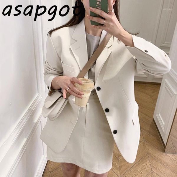 korean chic vintage three button blazer coat slim a line high waist skirts mini skirt and jacket set blazer skirt set gentle1, White
korean chic vintage three button blazer coat slim a line high waist skirts mini skirt and jacket set blazer skirt set gentle1, White