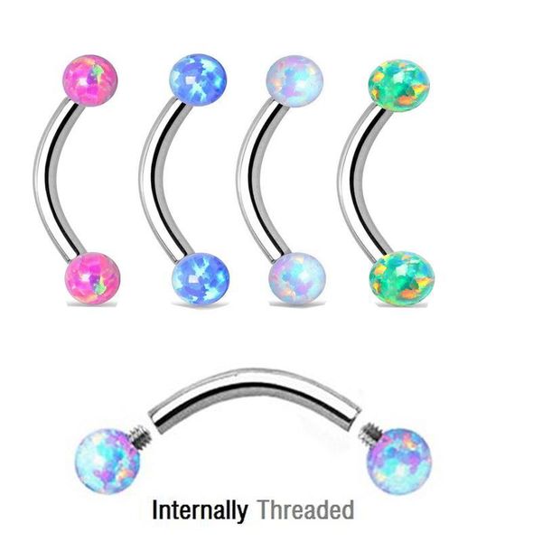 showlove-1pc synthetic opal ball internally threaded curved eyebrow barbell rings piercing 16g banana eyebrow body jewelry q bbyryf, Silver
showlove-1pc synthetic opal ball internally threaded curved eyebrow barbell rings piercing 16g banana eyebrow body jewelry q bbyryf, Silver