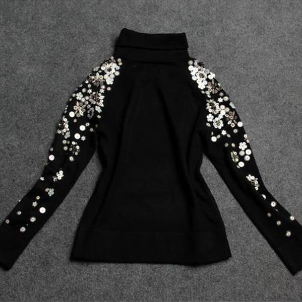 2020 new fashion women sweater beaded black turtleneck sweater bottoming woman drop shipping high quality, White;black
2020 new fashion women sweater beaded black turtleneck sweater bottoming woman drop shipping high quality, White;black