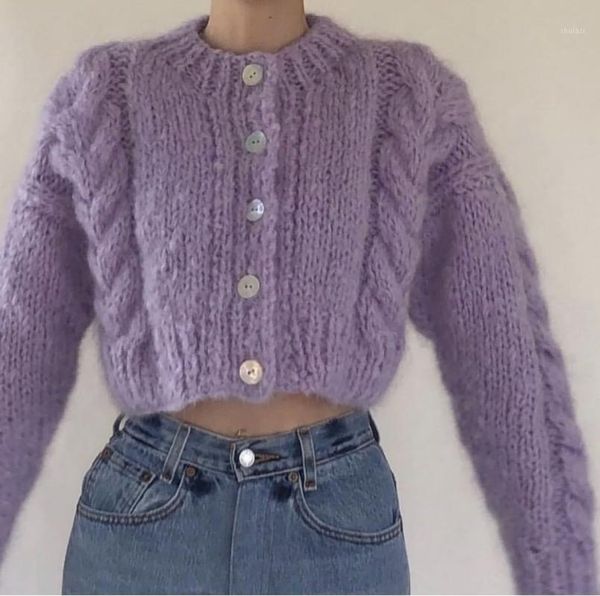 early spring custom new high-waist short-section pure hand-stitched twist knit jacket sweater women1, White
early spring custom new high-waist short-section pure hand-stitched twist knit jacket sweater women1, White