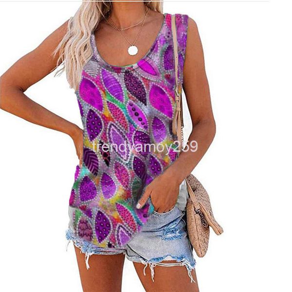 women's t-shirt summer trend women's fashion loose print u-neck sleeveless vest t-shirt, White
women's t-shirt summer trend women's fashion loose print u-neck sleeveless vest t-shirt, White