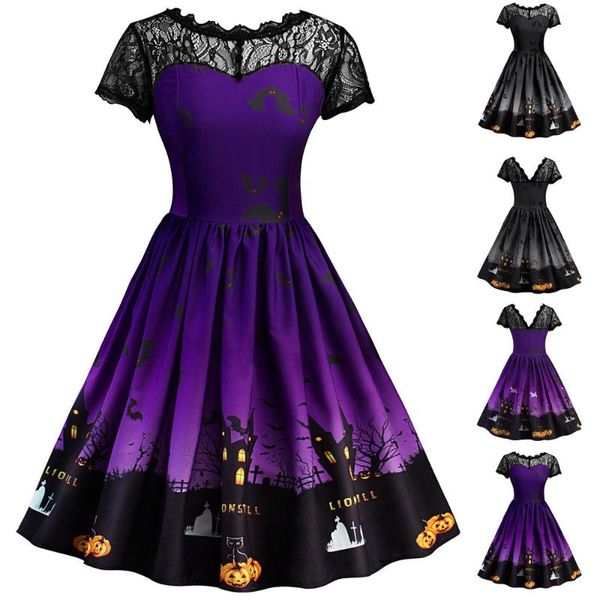 casual dresses women dress short sleeve 2021 halloween retro lace vintage line pumpkin swing costume evening party prom beauty, Black;gray
casual dresses women dress short sleeve 2021 halloween retro lace vintage line pumpkin swing costume evening party prom beauty, Black;gray