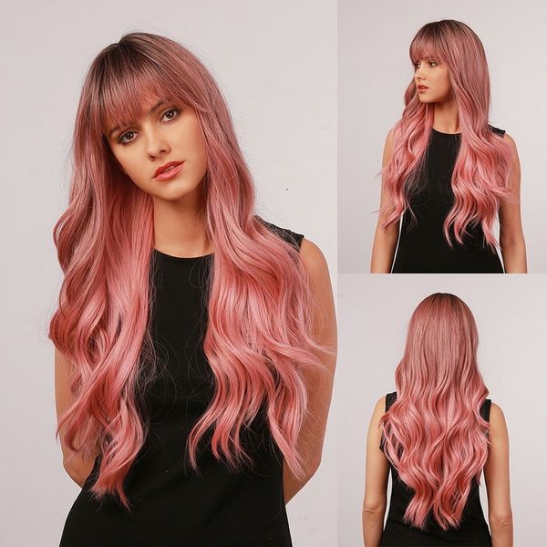 onenonly long body wave ombre brown pink wigs with bangs natural wave for women cosplay natural wig, Black;brown
onenonly long body wave ombre brown pink wigs with bangs natural wave for women cosplay natural wig, Black;brown