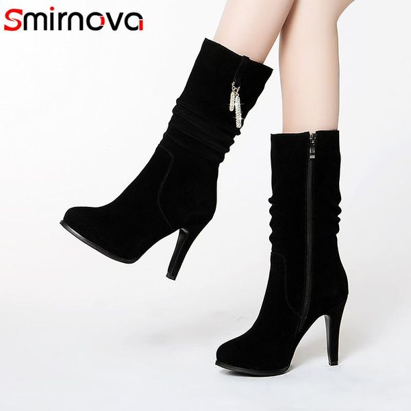 boots smirnova 2021 arrival mid calf women suede leather thin high heels party wedding shoes autumn winter female, Black
boots smirnova 2021 arrival mid calf women suede leather thin high heels party wedding shoes autumn winter female, Black