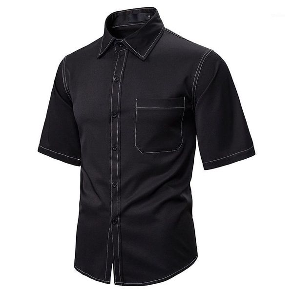 men's casual shirts mens hipster streetwear 2021 brand slim fit short sleeve shirt men hip hop pocket male camisa masculina xxl1, White;black
men's casual shirts mens hipster streetwear 2021 brand slim fit short sleeve shirt men hip hop pocket male camisa masculina xxl1, White;black