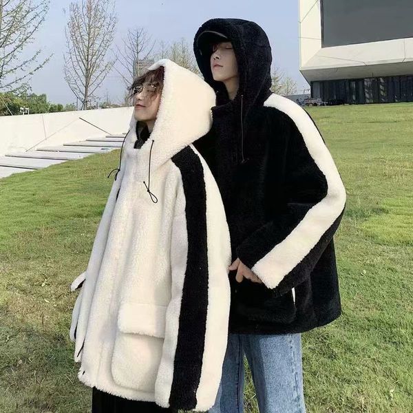 patchwork cashmere men's plush thickened hooded fleece fashion brand jacket casual stand collar simple sweater, Black;brown
patchwork cashmere men's plush thickened hooded fleece fashion brand jacket casual stand collar simple sweater, Black;brown