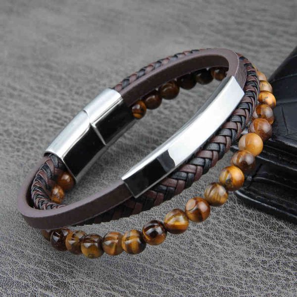 simple ethnic natural bead blue tiger eye stone volcanic lava stone men's leather rope bracelet men, Golden;silver
simple ethnic natural bead blue tiger eye stone volcanic lava stone men's leather rope bracelet men, Golden;silver