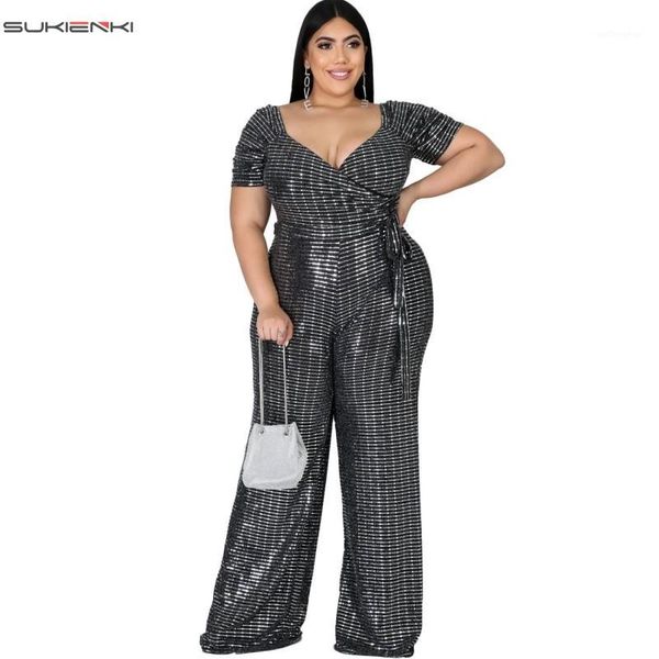 2020 new women fashion summer plus size 6xl sequined jumpsuits v-neck short sleeve straight jumpsuits casual overalls1, Black;white
2020 new women fashion summer plus size 6xl sequined jumpsuits v-neck short sleeve straight jumpsuits casual overalls1, Black;white
