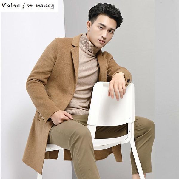 men's wool & blends coat long jacket men double face woolen overcoat british style grey peacoat jackets erkek mont -01-1813, Black
men's wool & blends coat long jacket men double face woolen overcoat british style grey peacoat jackets erkek mont -01-1813, Black