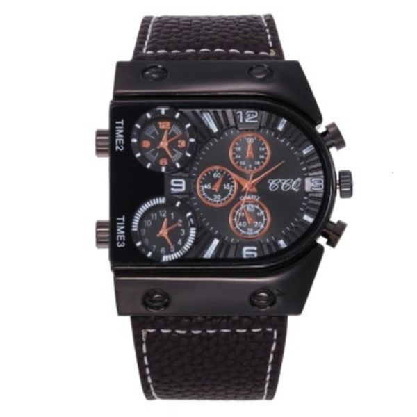 dial large popular multi movement fashion quartz watch outdoor sports men's leather belt quartz watch, Slivery;brown
dial large popular multi movement fashion quartz watch outdoor sports men's leather belt quartz watch, Slivery;brown