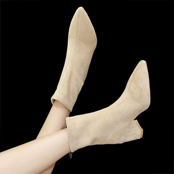 2021 new women's shoes boots high-heeled fleece fabric ankle boots women's pointed toe shoes zapatos de mujer b1051, Black
2021 new women's shoes boots high-heeled fleece fabric ankle boots women's pointed toe shoes zapatos de mujer b1051, Black