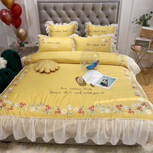 bedding sets yellow princess egyptian cotton duvet cover bed sheet set king size bedspread ropa de cama/linge lit1
bedding sets yellow princess egyptian cotton duvet cover bed sheet set king size bedspread ropa de cama/linge lit1