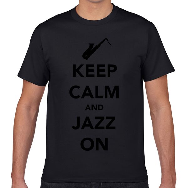 t shirt men keep calm and jazz on sax harajuku geek cotton male tshirt xxxl sport hooded sweatshirt hoodie