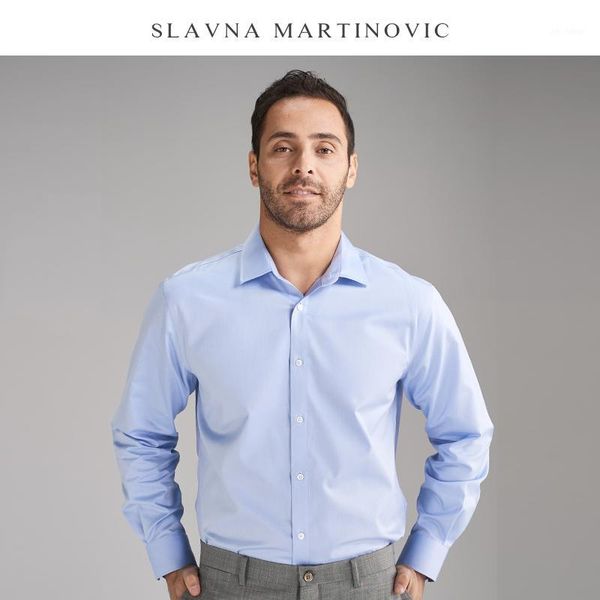 slavna martinovic 2019 autumn and winter blue vertical combed cotton work business men's formal shirts1, White;black
slavna martinovic 2019 autumn and winter blue vertical combed cotton work business men's formal shirts1, White;black