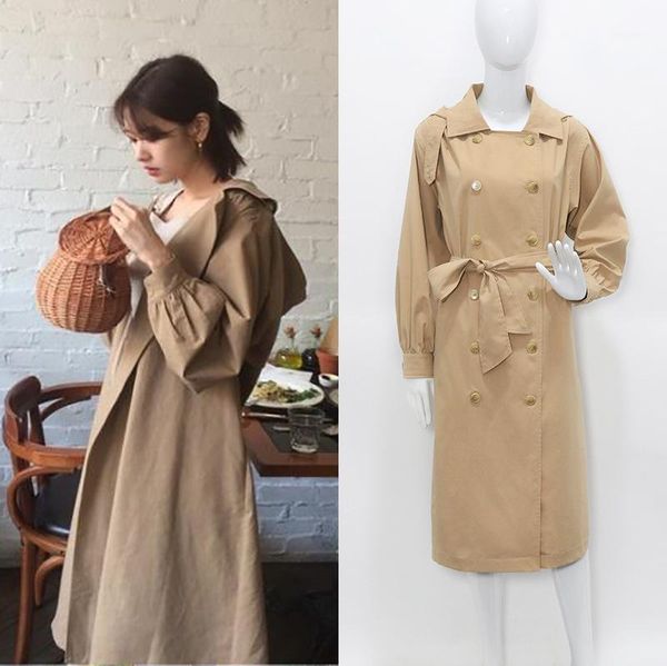 kpop blackpink jisoo korean new autumn fashion double breasted simple classic long trench coat with belt chic female windbreaker1, Tan;black
kpop blackpink jisoo korean new autumn fashion double breasted simple classic long trench coat with belt chic female windbreaker1, Tan;black