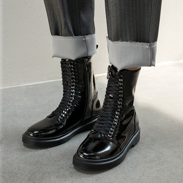 2021 new genuine leather women ankle boots low chunky heels pumps lace up night club party shoes woman wdnj, Black
2021 new genuine leather women ankle boots low chunky heels pumps lace up night club party shoes woman wdnj, Black