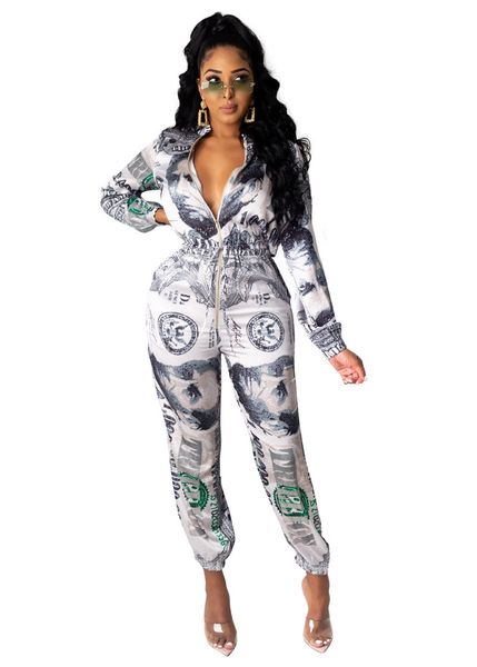 women skinny jumpsuits fashion printed lepal neck rompers zipper fly slim women designers clothes 2020, Black;white
women skinny jumpsuits fashion printed lepal neck rompers zipper fly slim women designers clothes 2020, Black;white
