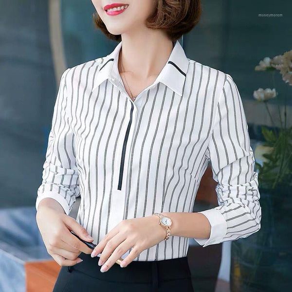 women's blouses & shirts office work wear women spring summer style lady long sleeve striped print turn-down collar blusas df31651, White
women's blouses & shirts office work wear women spring summer style lady long sleeve striped print turn-down collar blusas df31651, White